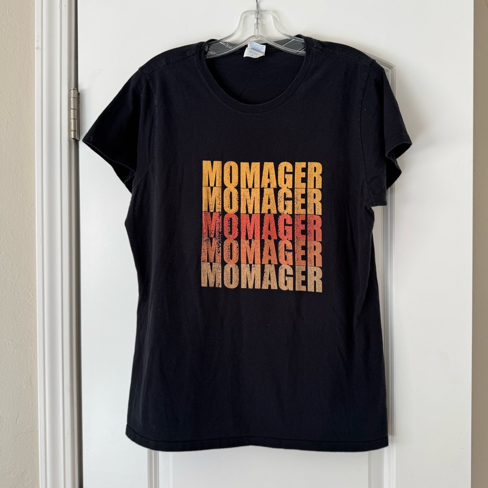 Momager Tee Shirt Black Large